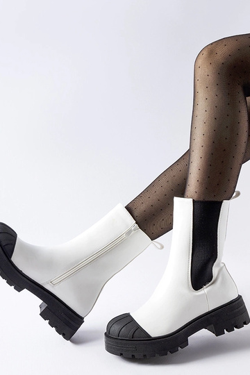 Biele klasické zimné čižmy,... 2