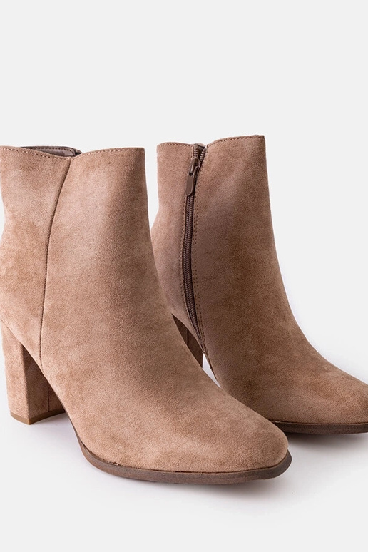 Béžové zateplené členkové čižmy na...