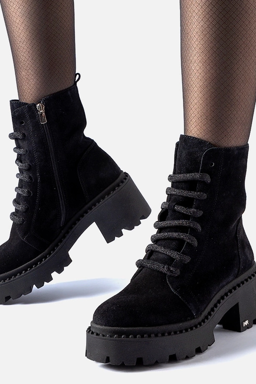 Čierne zimné trekingové topánky na...