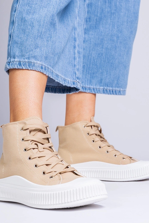 Tmavo pieskové topánky na platforme,...