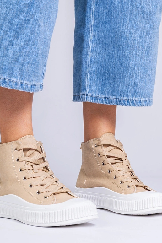 Tmavo pieskové topánky na platforme,...