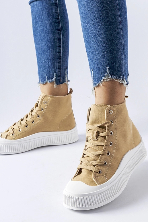 Tmavo pieskové topánky na platforme,...