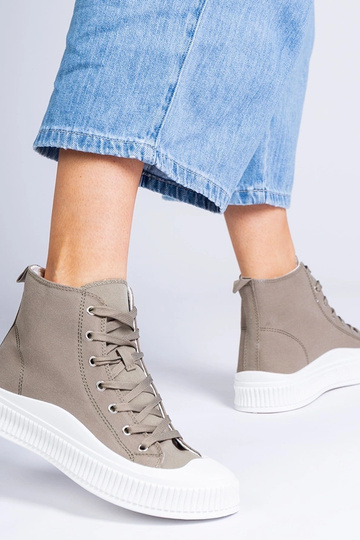 Zelené vysoké topánky na...