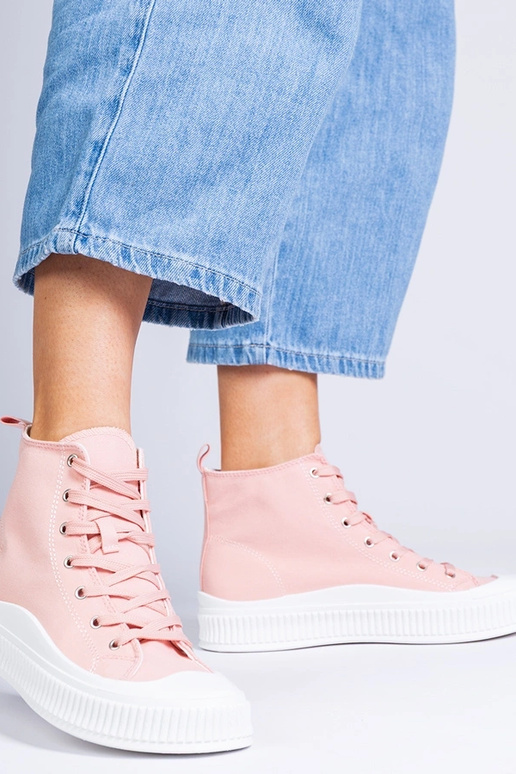 Ružové vysoké topánky na platforme,...