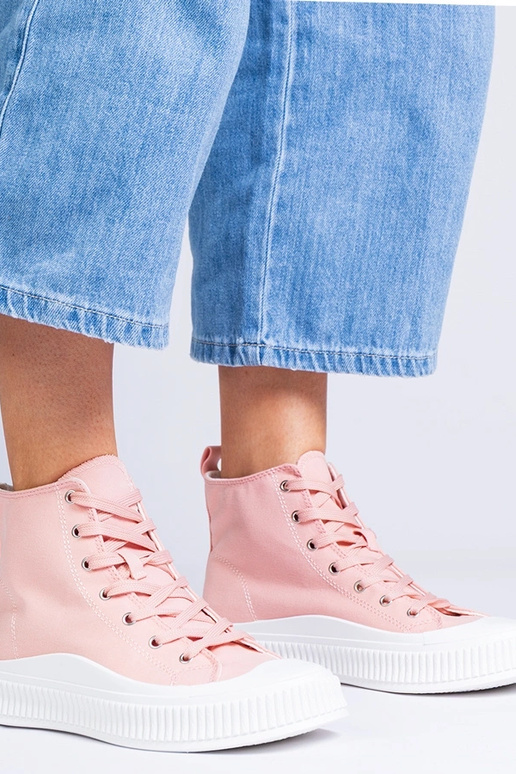 Ružové vysoké topánky na platforme,...