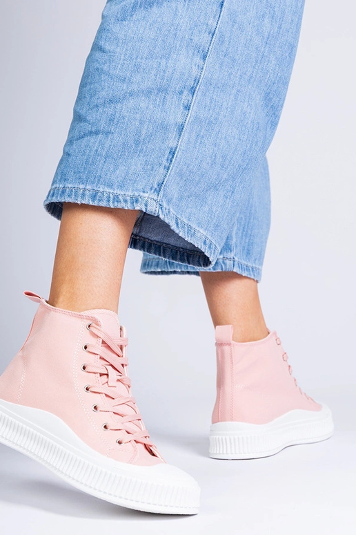 Ružové vysoké topánky na platforme,...