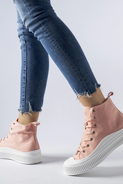 Ružové vysoké topánky na platforme,...