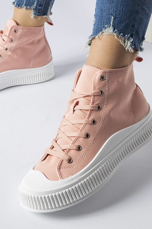 Ružové vysoké topánky na platforme,...