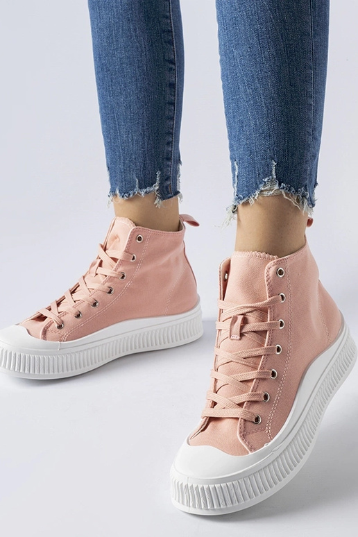 Ružové vysoké topánky na platforme,...