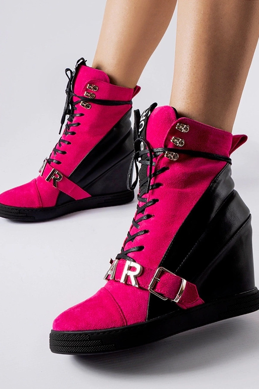 Ružovo-čierne športové topánky na...