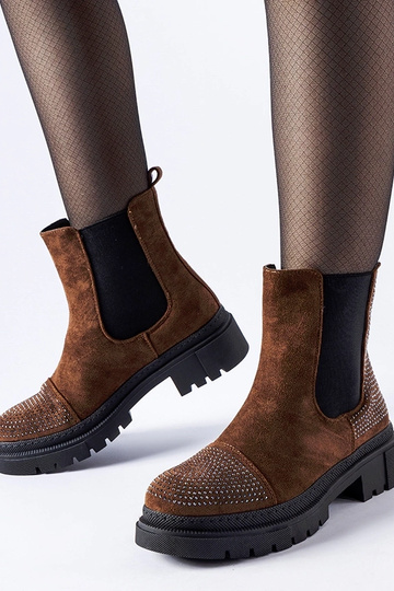 Hnedé členkové čižmy so...