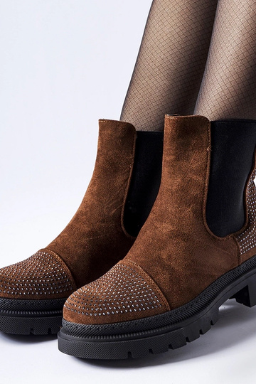 Hnedé členkové čižmy so... 2