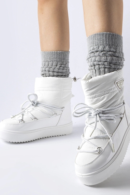 Biele zateplené snehule s gumičkou...