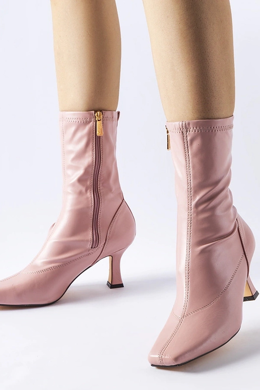 Ružové členkové čižmy na nízkom...