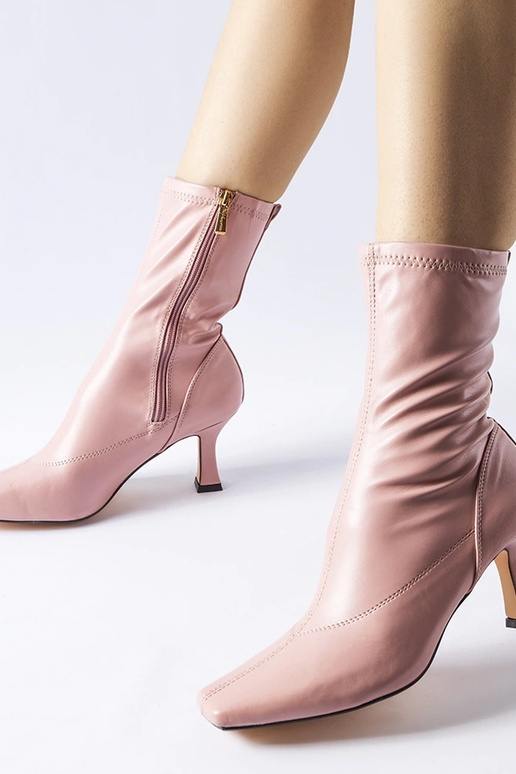 Ružové členkové čižmy na nízkom...