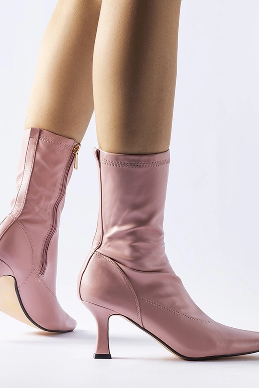 Ružové členkové čižmy na nízkom...