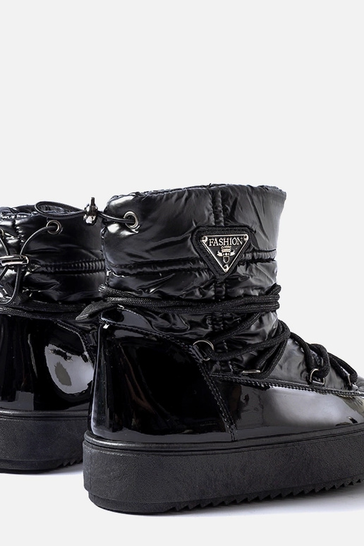 Čierne lakované snehule s gumičkou...