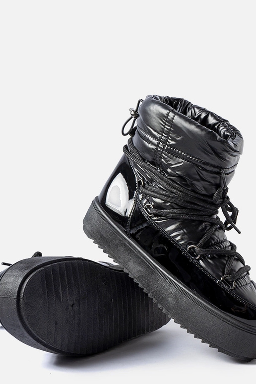 Čierne lakované snehule s gumičkou...