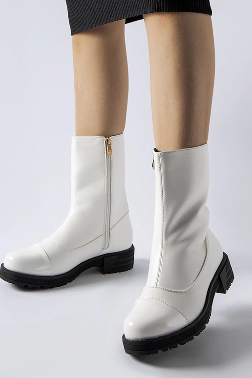 Biele zateplené klasické členkové...