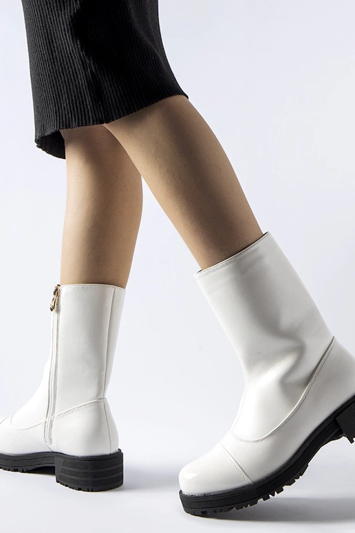 Biele zateplené klasické členkové...