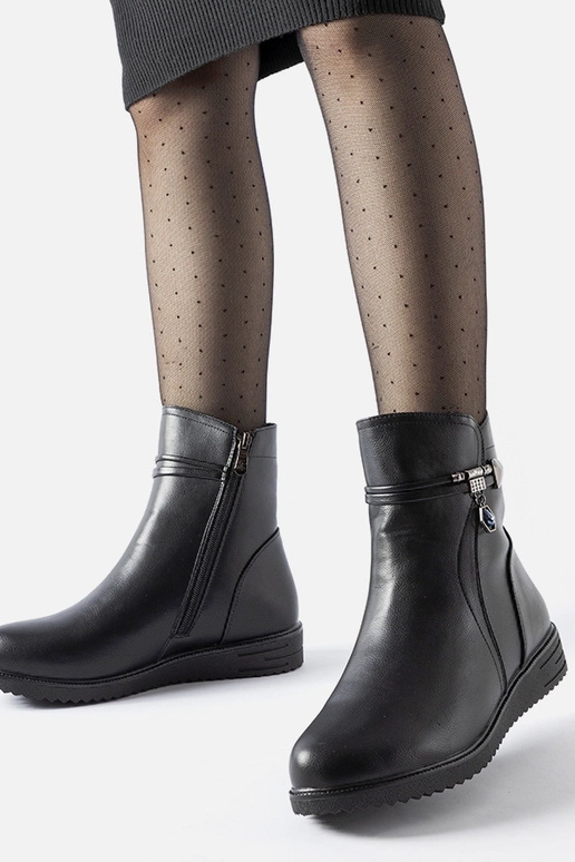 Čierne zateplené botky s ozdobným...