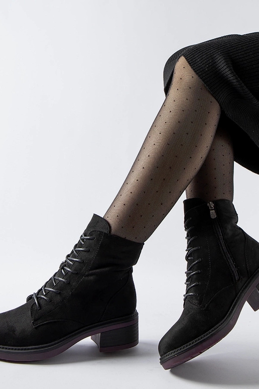 Čierne klasické členkové čižmy s...