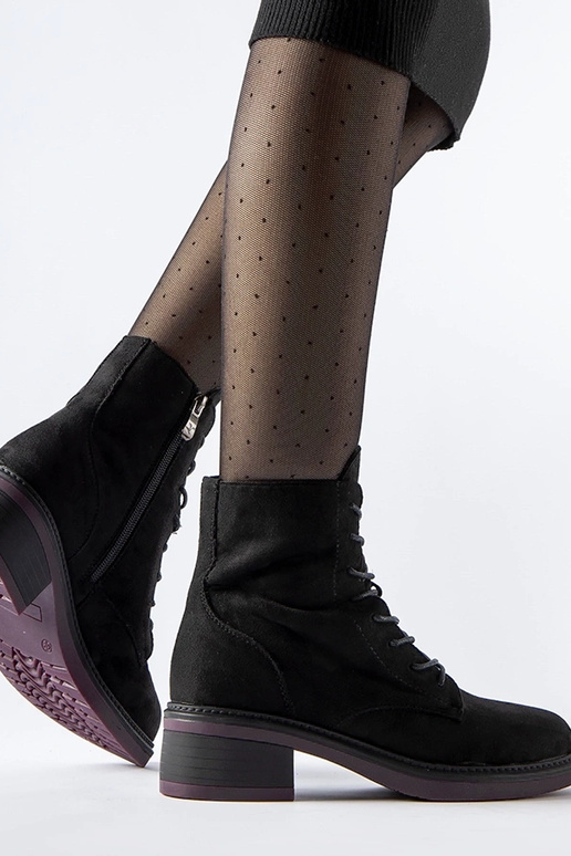 Čierne klasické členkové čižmy s...