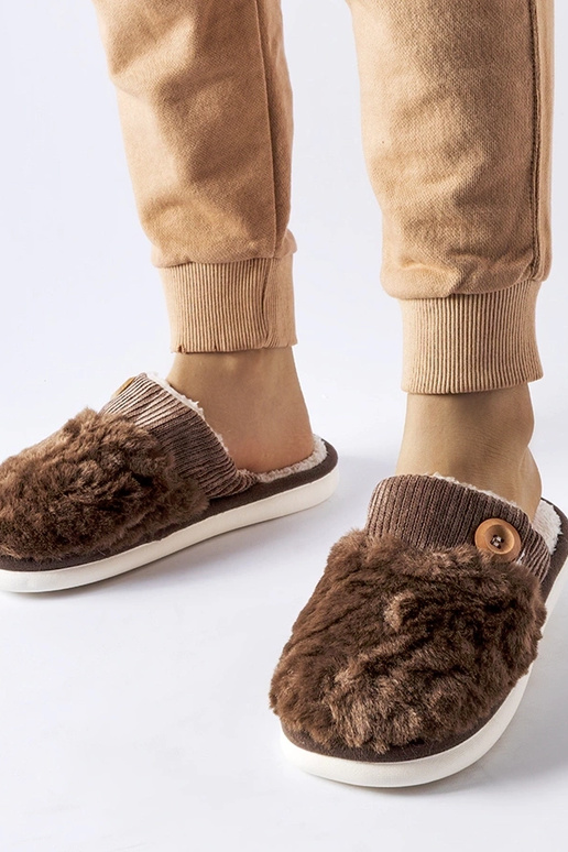 Hnedé zateplené papuče Lakeland