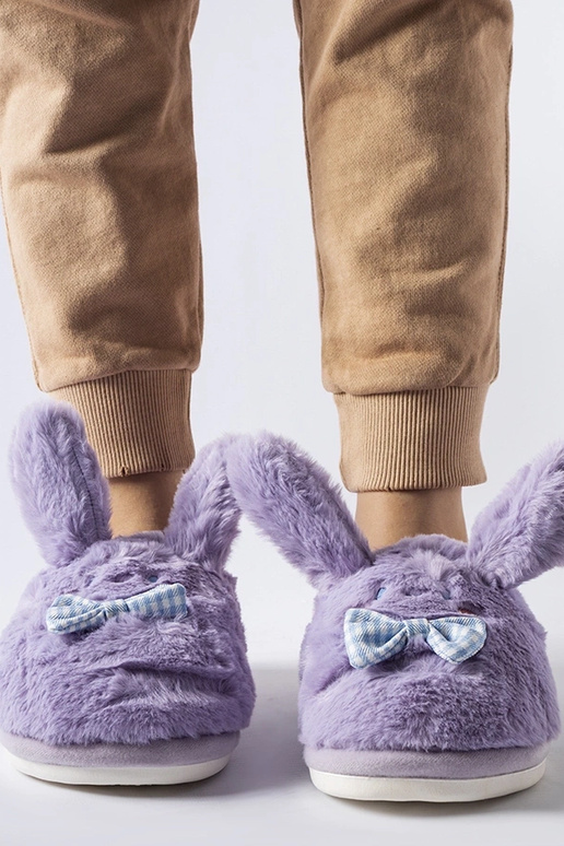 Fialové papuče s ušami a mašľou Bruna