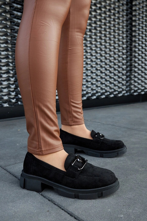 Čierne masívne mokasíny s prackou...