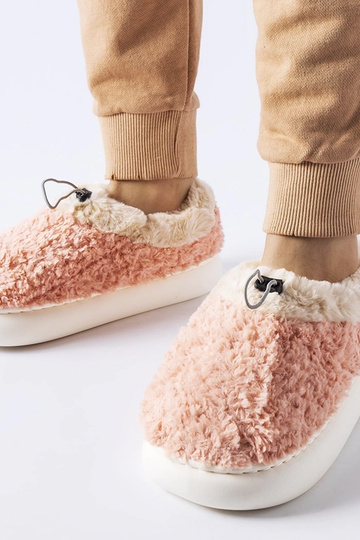 Ružové teplé papuče s...