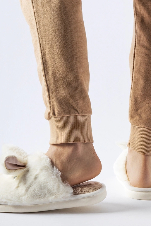 Biele teplé papuče s ušami Daniele