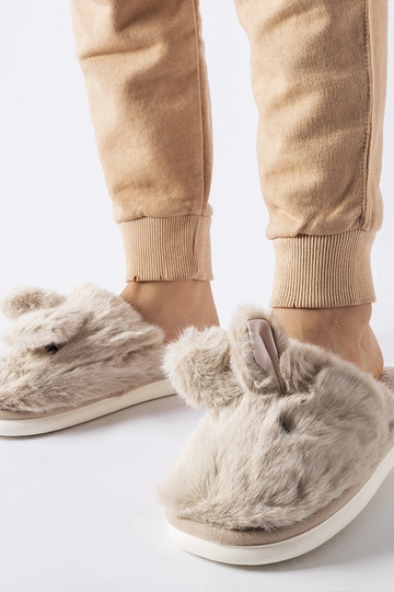 Béžové teplé papuče s ušami...