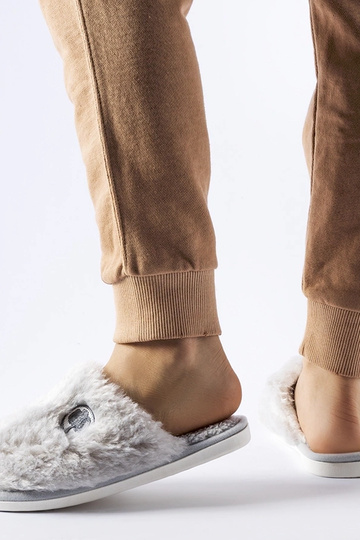 Šedé teplé papuče s... 2