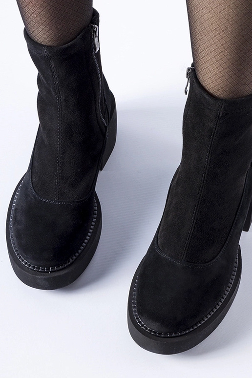 Čierne zateplené členkové čižmy na...