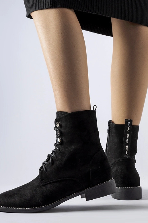 Čierne zateplené čižmy z eko semišu...