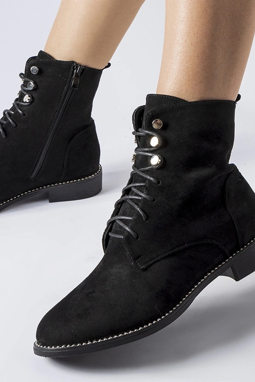 Čierne zateplené čižmy z eko semišu...