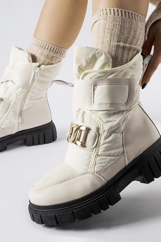 Béžové snehule s ozdobnou prackou Athos