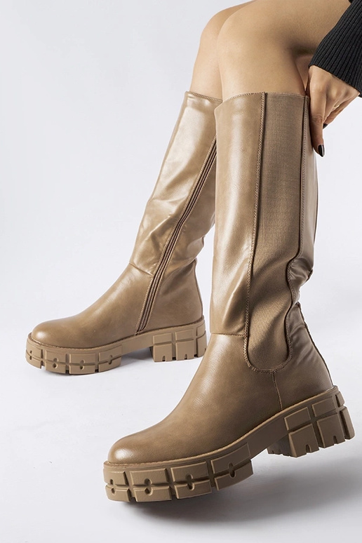 Hnedé zateplené ploché čižmy Ceredano