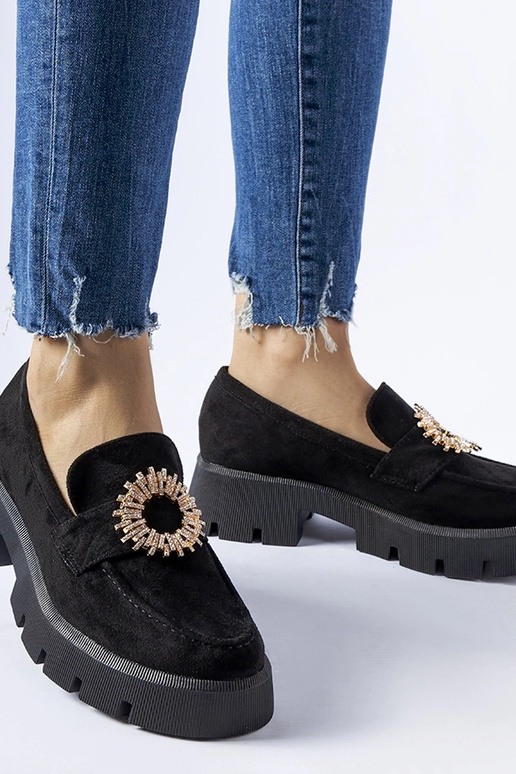 Čierne mokasíny zdobené Stanislasovou...