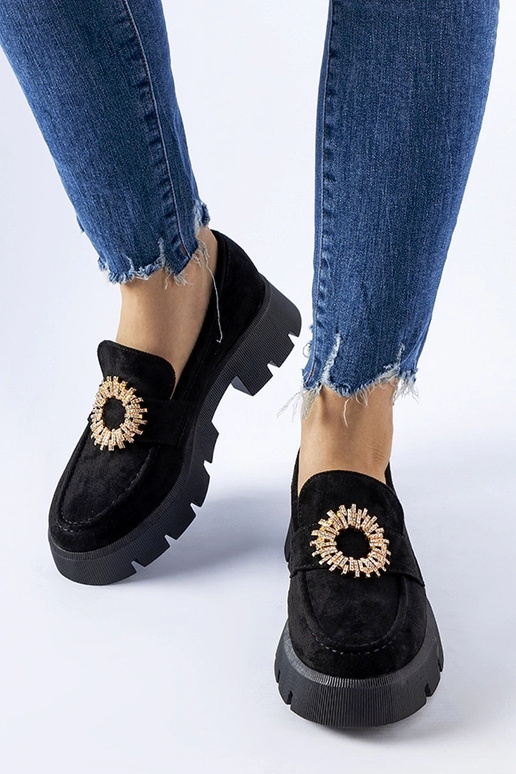 Čierne mokasíny zdobené Stanislasovou...