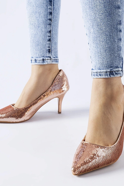 Ružové flitrové lodičky Ernesto na...