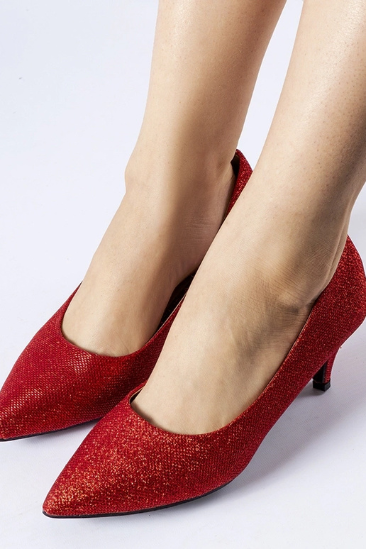 Červené trblietavé lodičky Pescara