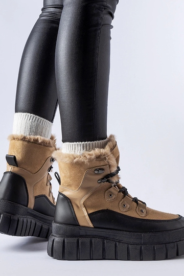 Béžové členkové čižmy s... 2