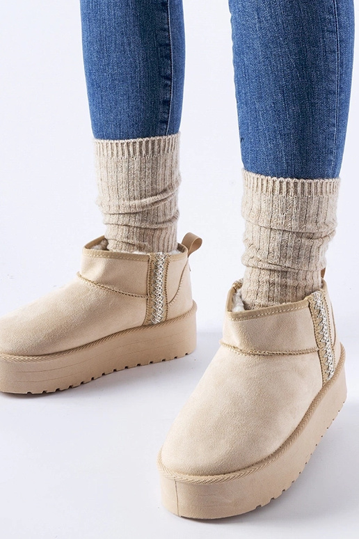 Béžové snehule Dennison na platforme