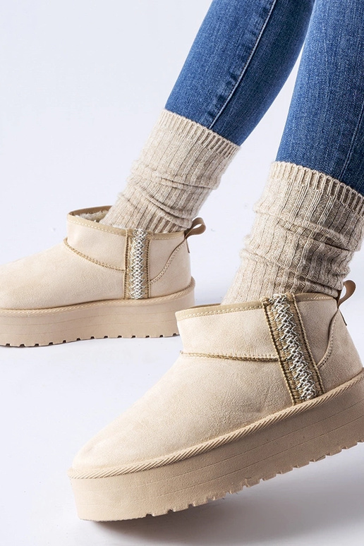 Béžové snehule Dennison na platforme