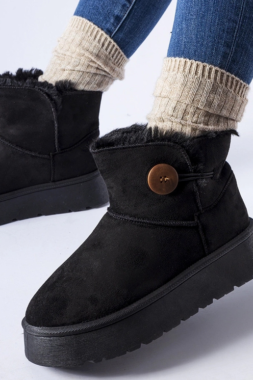 Čierne zateplené snehule s gombíkom...