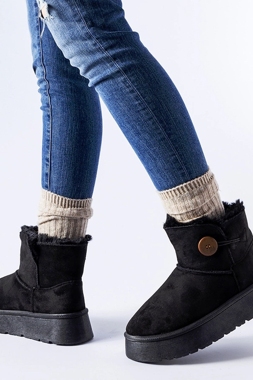 Čierne zateplené snehule s gombíkom...