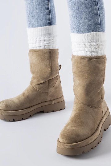 Hnedé zateplené kotníkové...