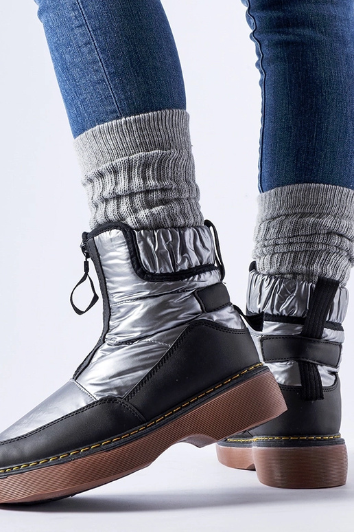 Šedé zateplené snehule na zips Callisto